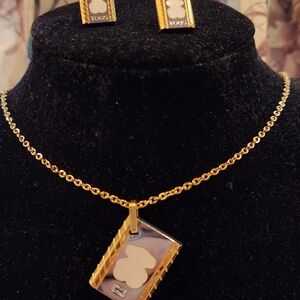 Elegant Gold and Silver Necklace and Earring Set